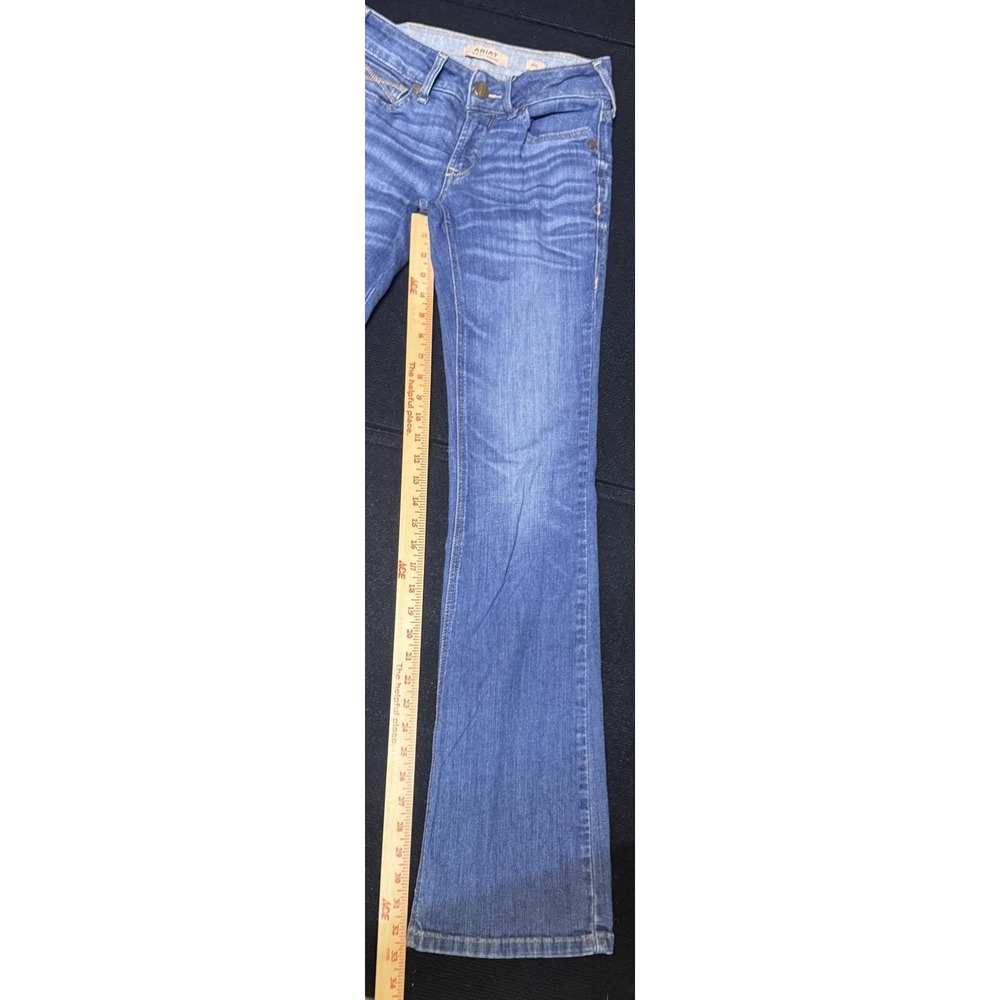 Ariat REAL Jeans Womens 27L Blue Medium Wash Perfect Rise Slim Bootcut Denim - Picture 7 of 12